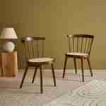 Pair of  Wood and Cane Chairs, Bohemian Spirit, Dark wood, L53 x W53.5 x H 6 cm Photo1