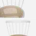 Lot de 2 chaises blanches en bois et cannage, Nora, L 54 x P 54 x H 76,5cm. Photo6