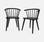 Lot de 2 chaises noires à barreaux en bois et contreplaqué  | sweeek