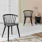 Lot de 2 chaises noires à barreaux en bois et contreplaqué, Paula, L 51 x P 53 x H 75cm Photo1