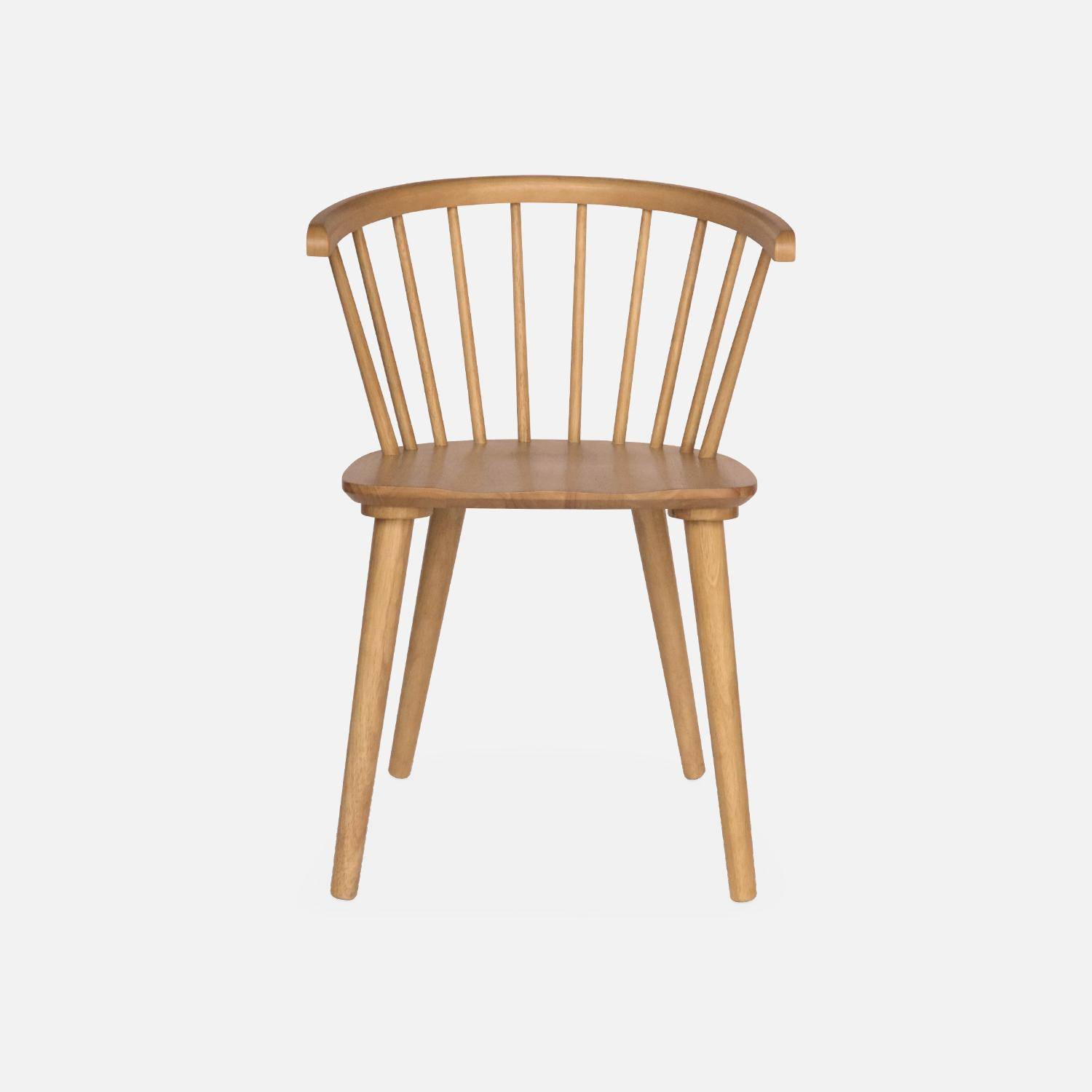 Lot de 2 chaises naturelles à barreaux en bois et contreplaqué, Paula, L 51 x P 53 x H 75cm Photo5