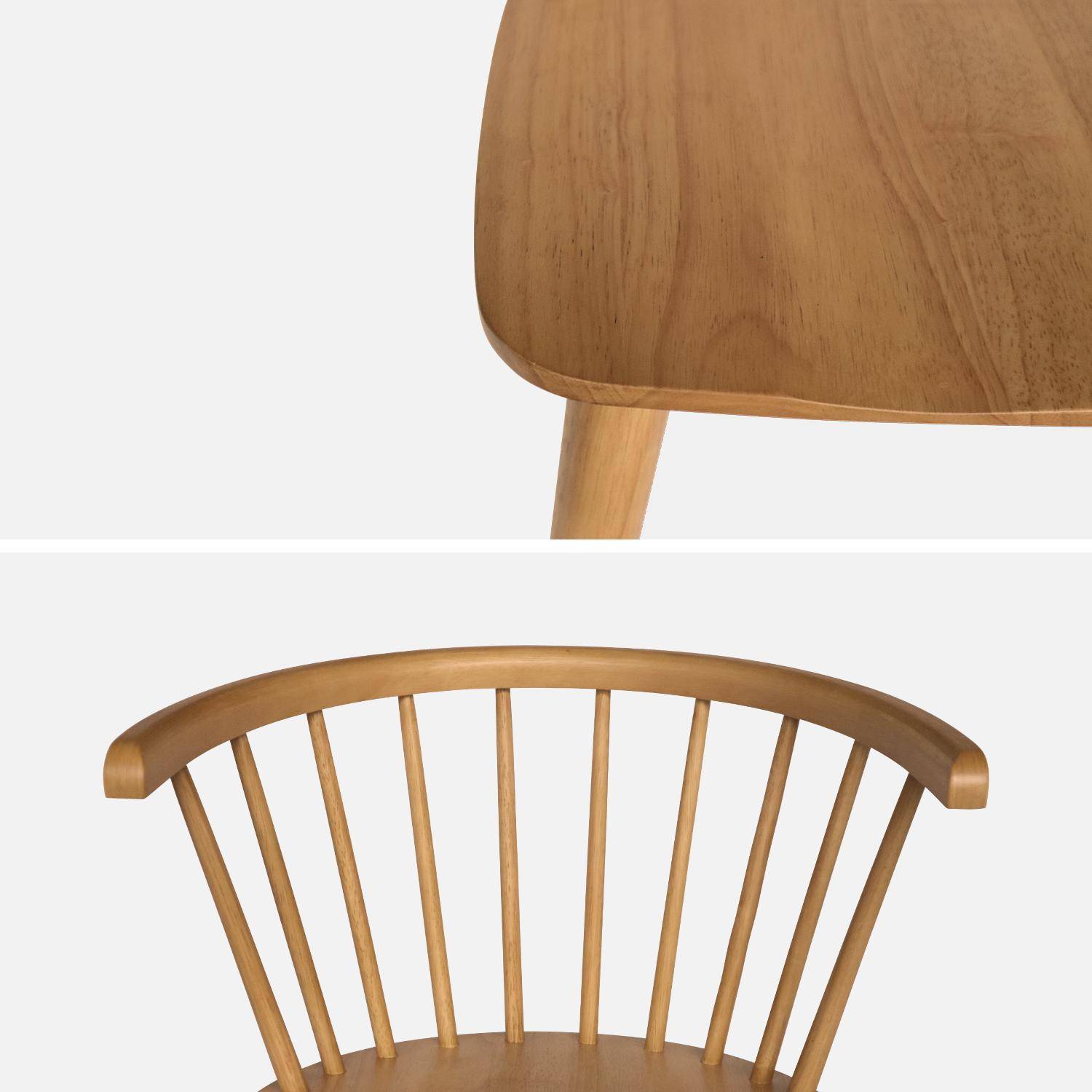 Lot de 2 chaises naturelles à barreaux en bois et contreplaqué, Paula, L 51 x P 53 x H 75cm,sweeek,Photo5