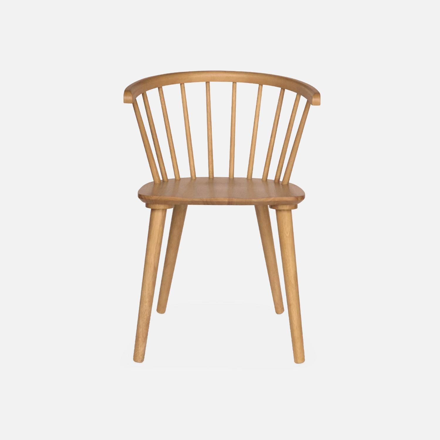 Lot de 2 chaises naturelles à barreaux en bois et contreplaqué, Paula, L 51 x P 53 x H 75cm,sweeek,Photo4