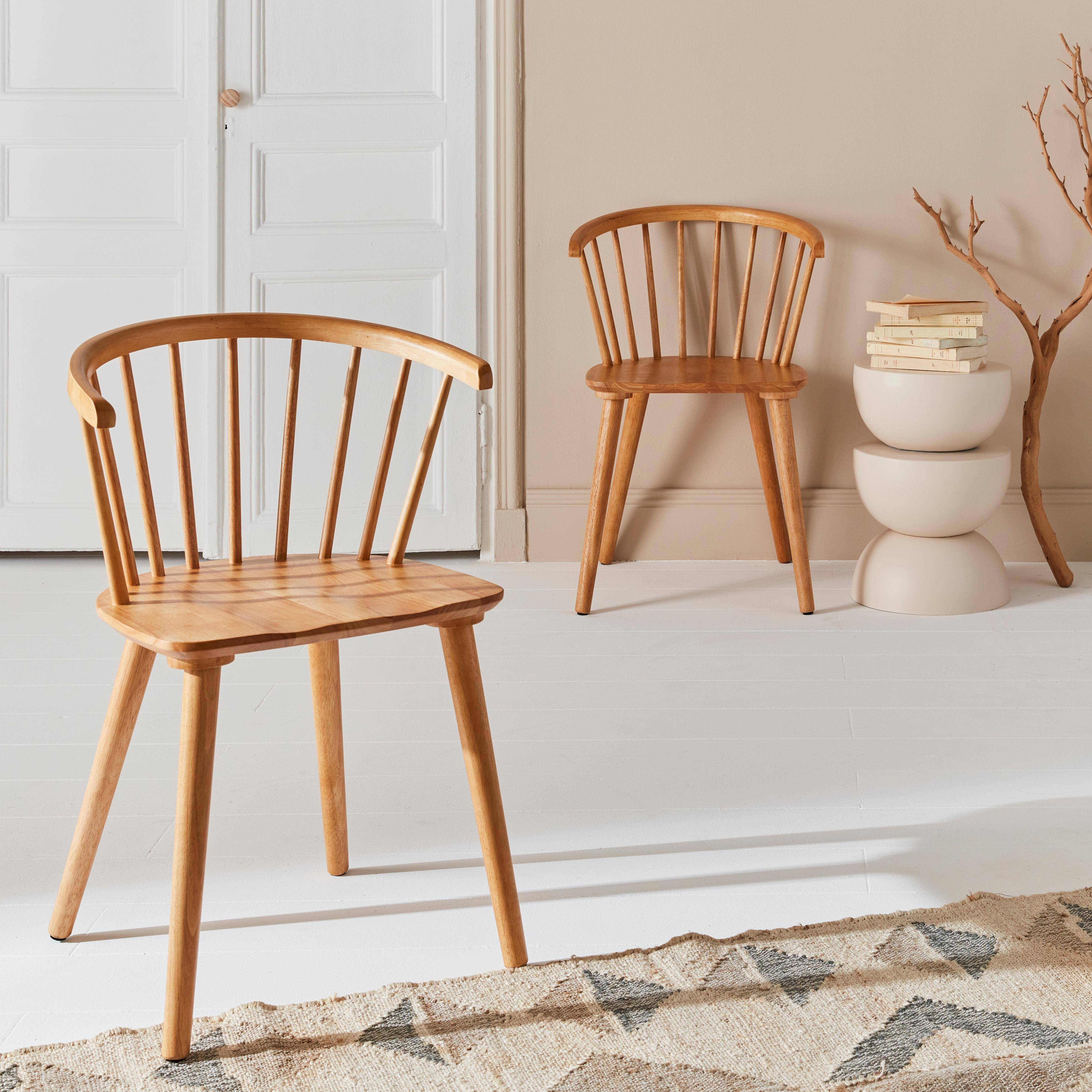 Set van 2 stoelen in lichtkleurig hout en multiplex, Paula, B 51 x D 53 x H 75cm Photo1