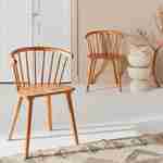 Lot de 2 chaises naturelles à barreaux en bois et contreplaqué, Paula, L 51 x P 53 x H 75cm Photo1
