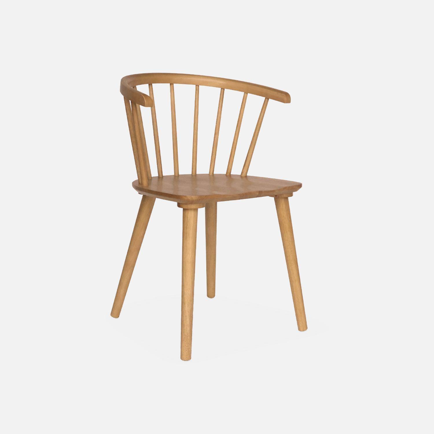 Lot de 2 chaises naturelles à barreaux en bois et contreplaqué, Paula, L 51 x P 53 x H 75cm,sweeek,Photo6