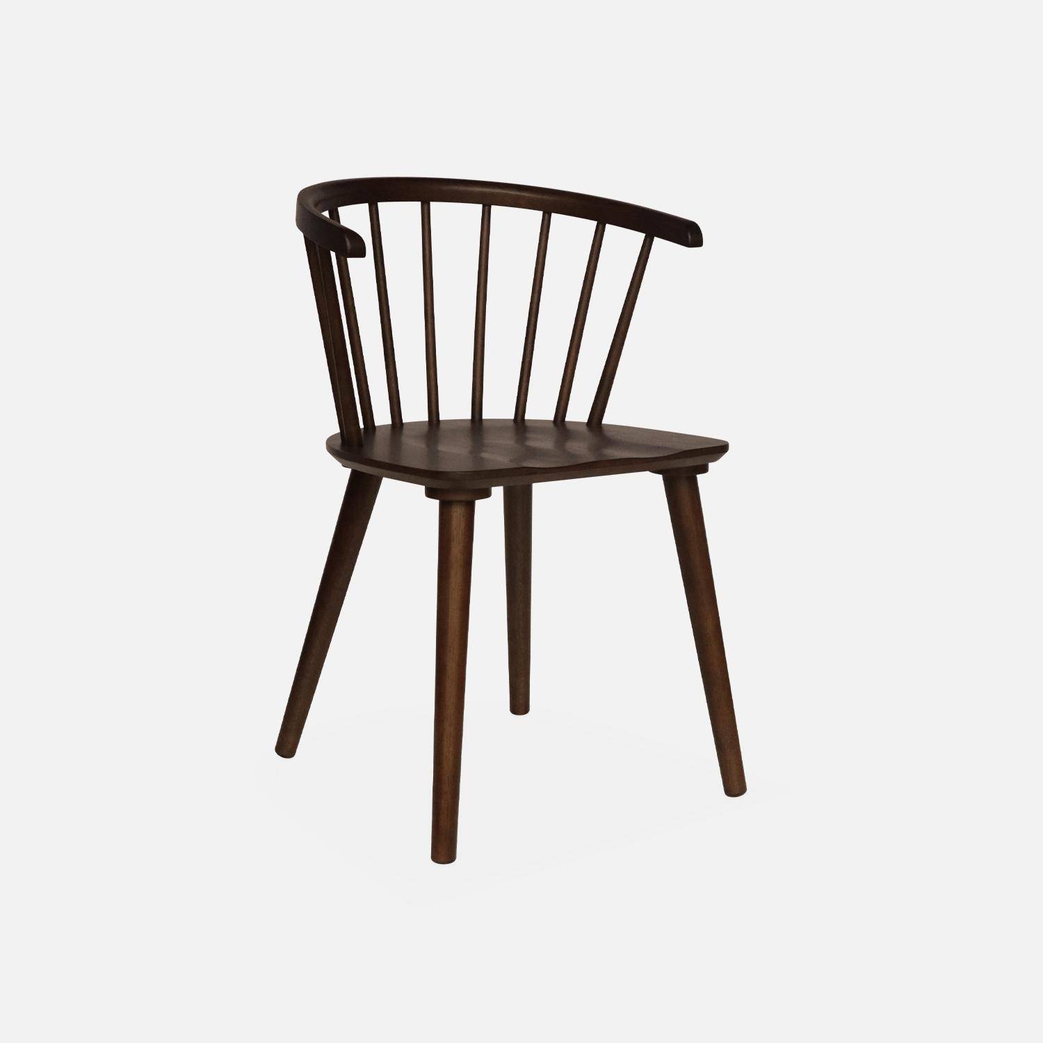 Pair of Wood and Plywood Spindle Chairs, dark wood, L53 x W47.5 x H76cm,sweeek,Photo4