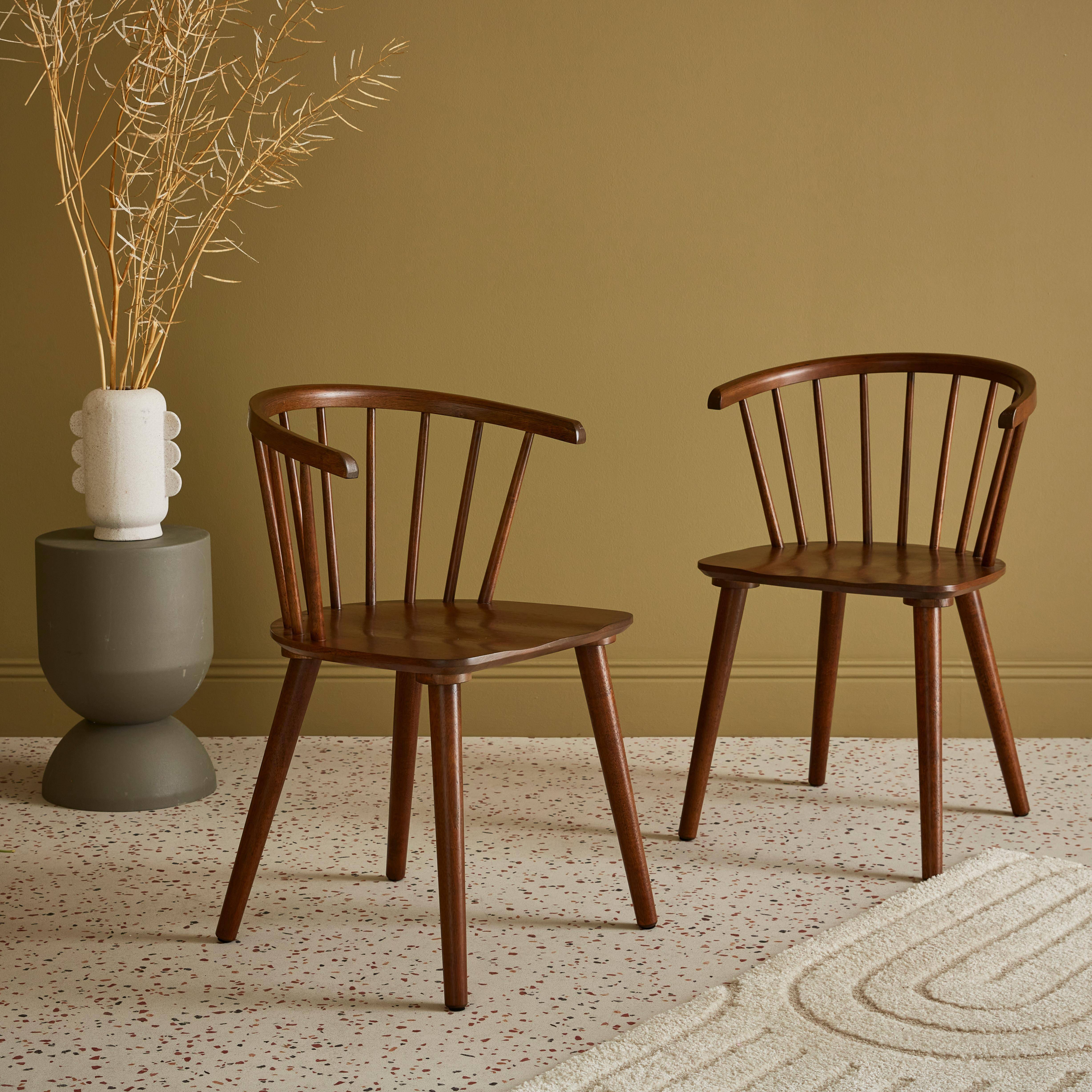 Set van 2 stoelen in walnootkleurig hout en multiplex, Paula, B 51 x D 53 x H 75cm,sweeek,Photo1