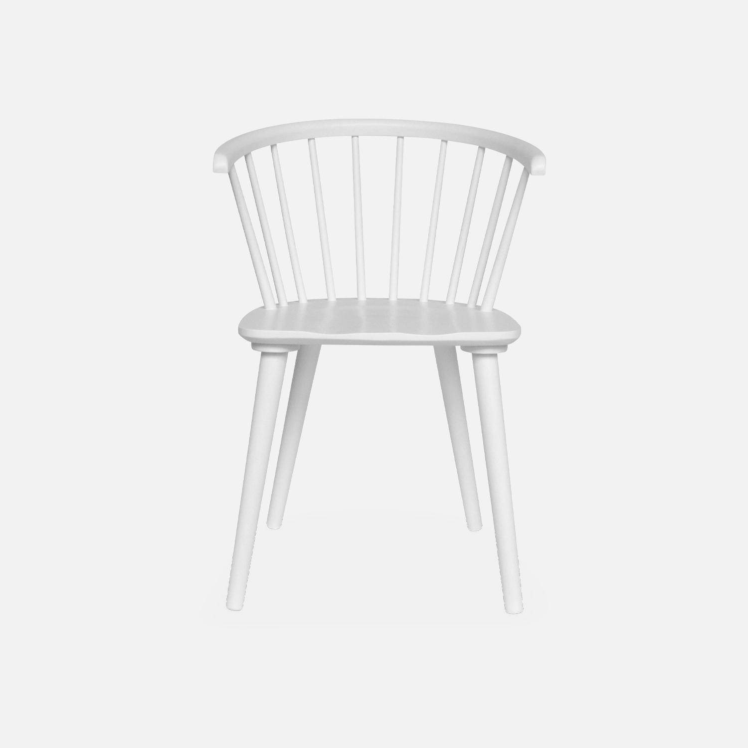 Set van 2 witte houten en multiplex stoelen met spijlen, Paula, B 51 x D 53 x H 75cm Photo4