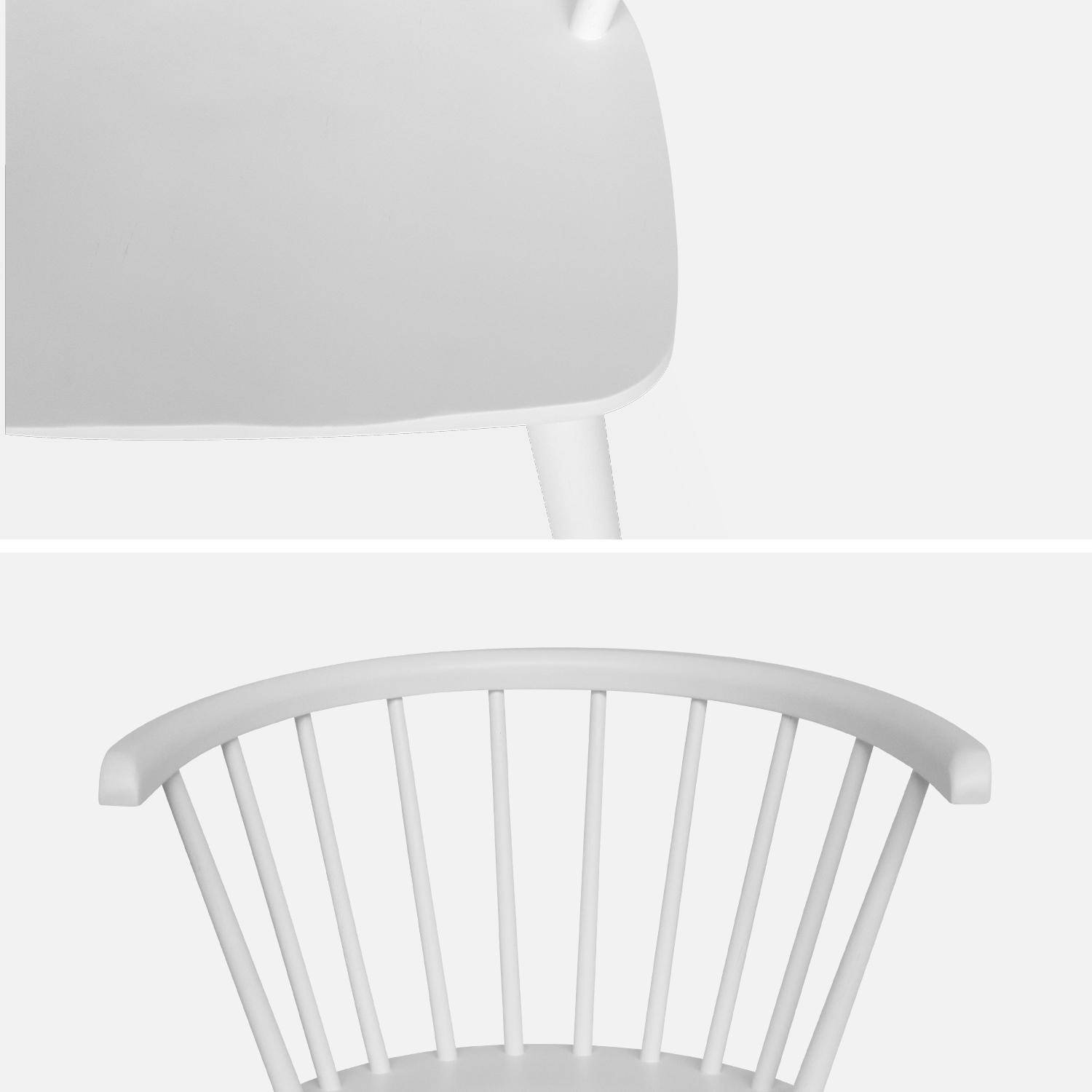 Set van 2 witte houten en multiplex stoelen met spijlen, Paula, B 51 x D 53 x H 75cm Photo6