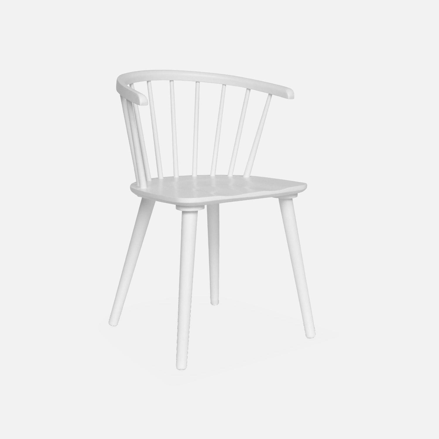 Set van 2 witte houten en multiplex stoelen met spijlen, Paula, B 51 x D 53 x H 75cm,sweeek,Photo5