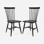 Lot de 2 chaises noires à barreaux en bois d'hévéa, ROMIE, L 50,8 x P 44,2 x H 90cm Photo4