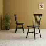 Conjunto de 2 cadeiras de ripas de madeira de borracha preta, ROMIE, L 50,8 x P 44,2 x A 90cm Photo1