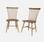 Conjunto de 2 cadeiras com ripas de madeira de seringueira natural | sweeek