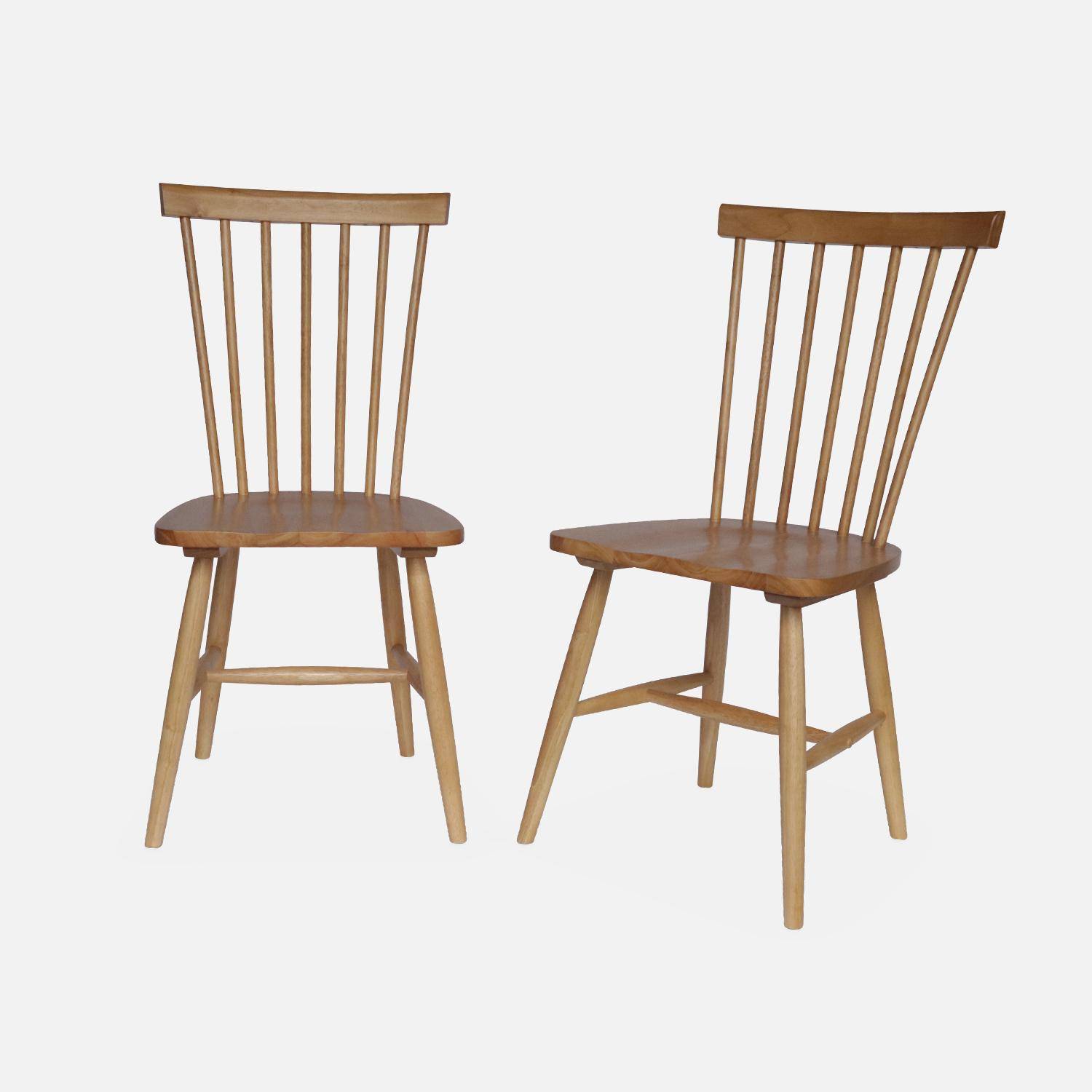 Pair of wooden dining chairs, Romie, Natural, 50.8x44.2x90 cm Photo3