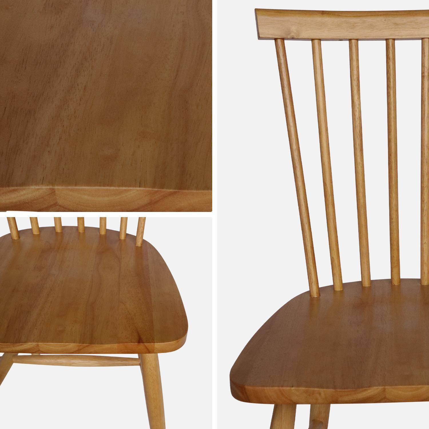 Set van 2 naturel rubberhouten stoelen, Romie, B 50,8 x D 44,2 x H 90cm Photo6