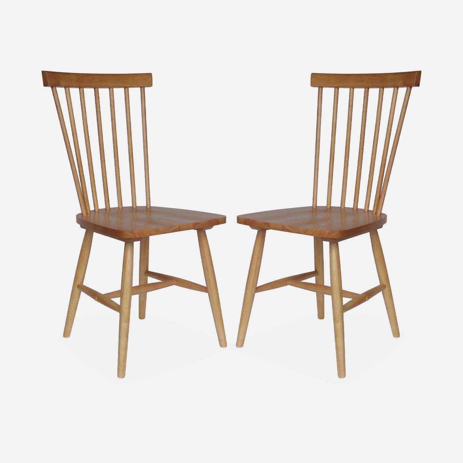 Pair of wooden dining chairs, Romie, Natural, 50.8x44.2x90 cm Photo4
