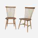 Lot de 2 chaises naturelles à barreaux en bois d'hévéa, ROMIE, L 50,8 x P 44,2 x H 90cm Photo3