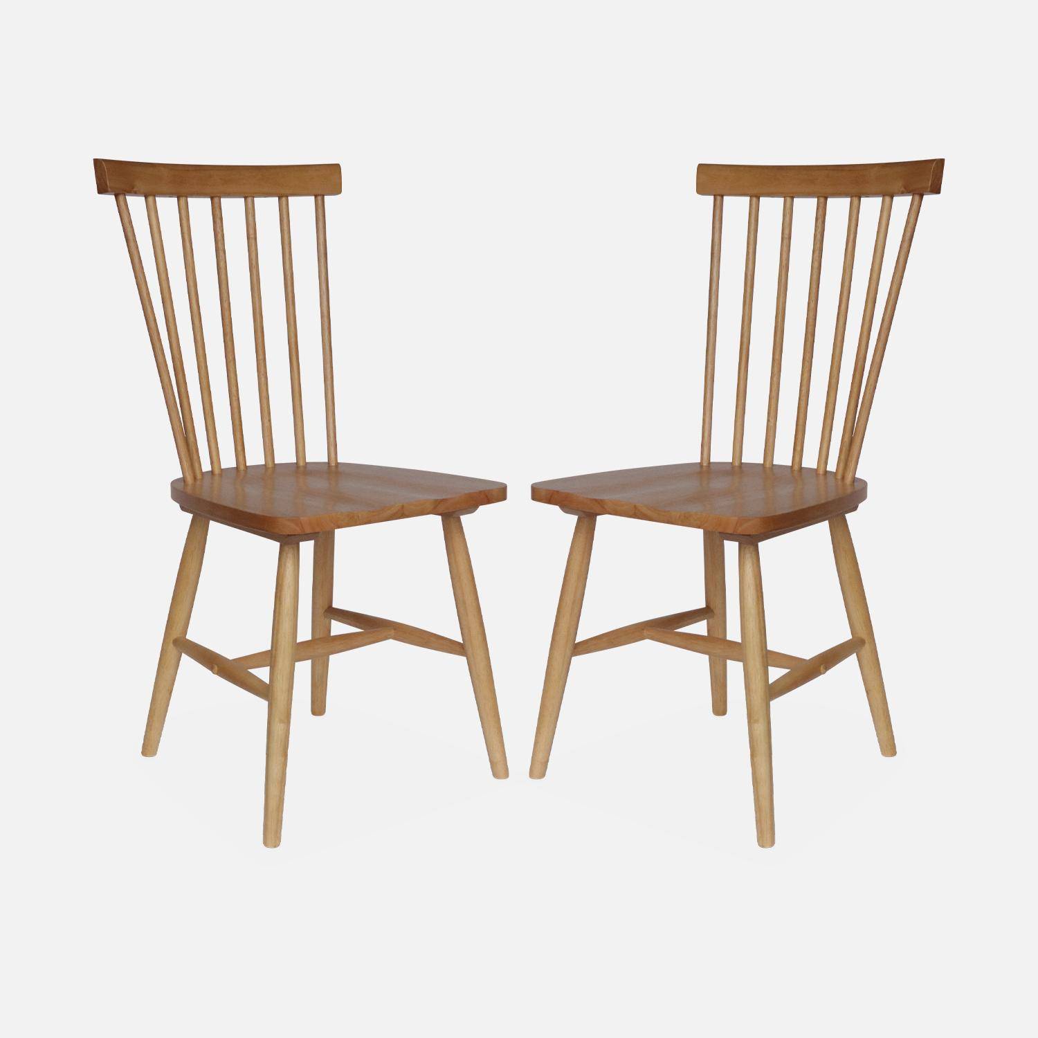 Pair of dining room chairs in Hevea wood,  L49 x W44 x H90 cm, Natural Photo4