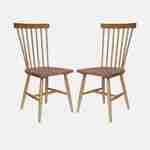 Lot de 2 chaises naturelles à barreaux en bois d'hévéa, ROMIE, L 50,8 x P 44,2 x H 90cm Photo4