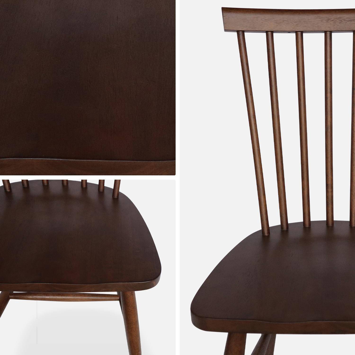 Conjunto de 2 cadeiras de nogueira com ripas de madeira de borracha, ROMIE, L 50,8 x P 44,2 x A 90cm. Photo7