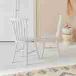 Conjunto de 2 cadeiras de ripas de madeira de borracha branca, ROMIE, L 50,8 x P 44,2 x A 90cm. Photo2