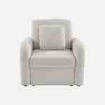 Sessel aus weißem Bouclé-Stoff, abgerundete Linien, Milano, B 90 x T 85 x H 85cm Photo4