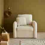 Sessel aus weißem Bouclé-Stoff, abgerundete Linien, Milano, B 90 x T 85 x H 85cm Photo1