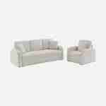 Sessel aus weißem Bouclé-Stoff, abgerundete Linien, Milano, B 90 x T 85 x H 85cm Photo6