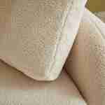 Canapé 2 places cosy rond, tissu bouclettes blanches, Milano, L 150 x P 85 x H 85cm Photo3
