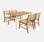Table de jardin ivoire, 150cm + 4 chaises  | sweeek