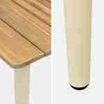 Table de jardin MARINGA bois et métal ivoire, 150cm + 4 chaises de jardin Ocara, cannage et bois Photo6