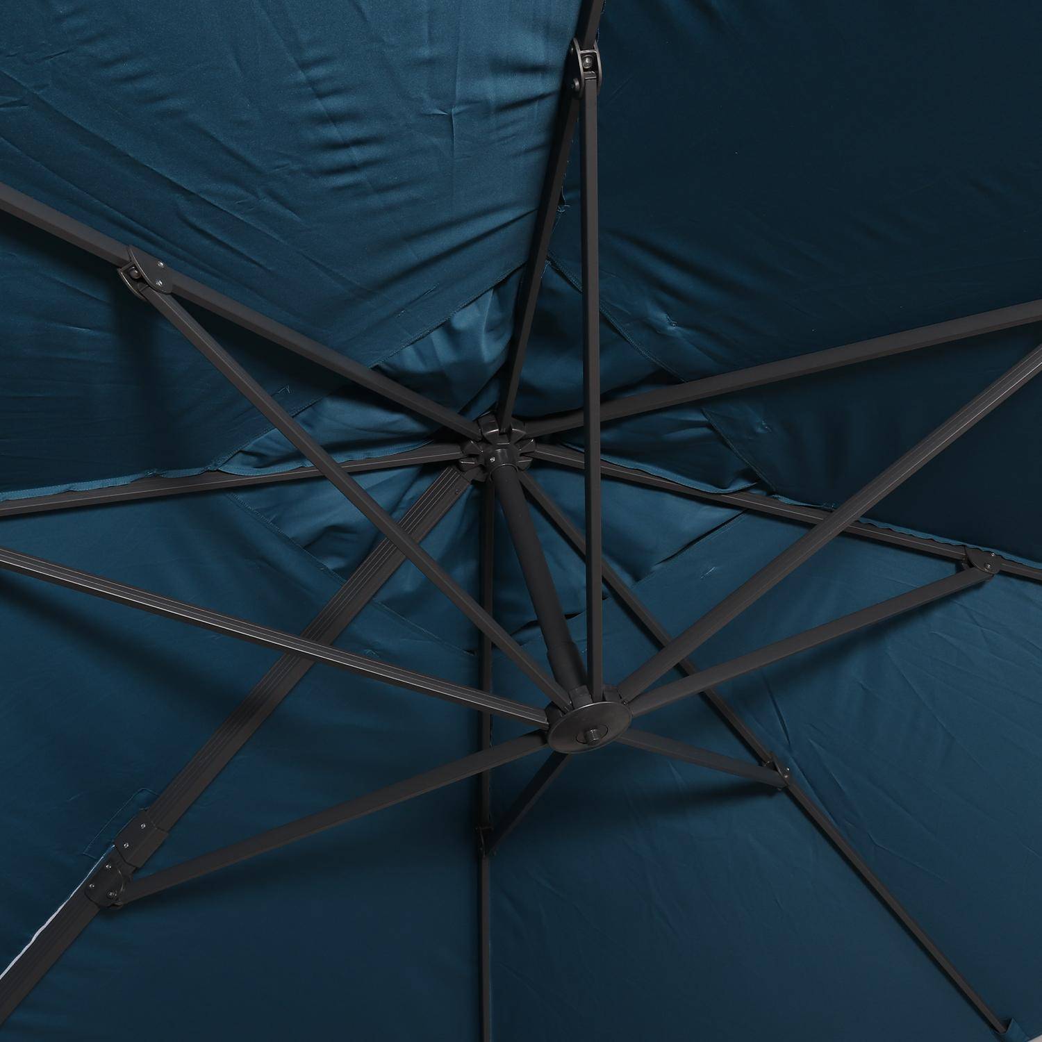 Eend blauwe rechthoekige parasol 3x4m + verzwaarde tegels 50x50cm,sweeek,Photo6