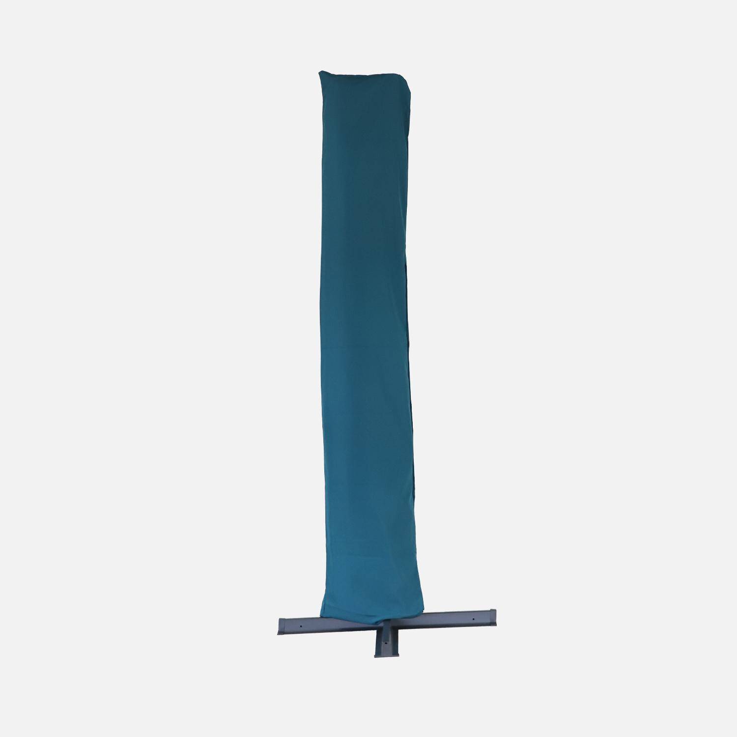 Rechteckiger wasserblauer Ampel-Sonnenschirm 3x4 m + befüllbare Platten 50x50cm Photo9