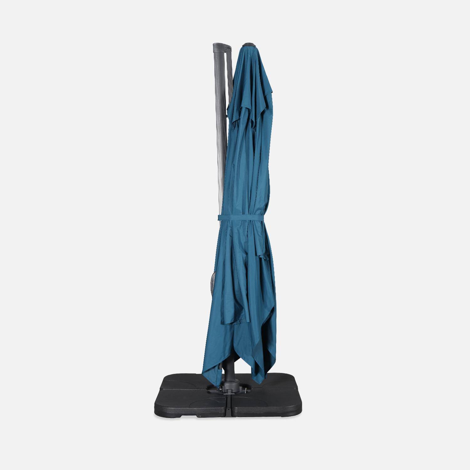 Sombrilla rectangular azul pato 3x4m + losas lastradas 50x50cm,sweeek,Photo8