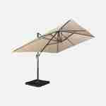 Beige rechthoekige parasol 3x4m + verzwaarde tegels 50x50cm Photo5