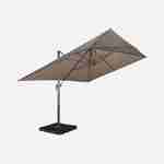 Taupe kleurige rechthoekige parasol 3x4m + verzwaarde tegels 50x50cm Photo6