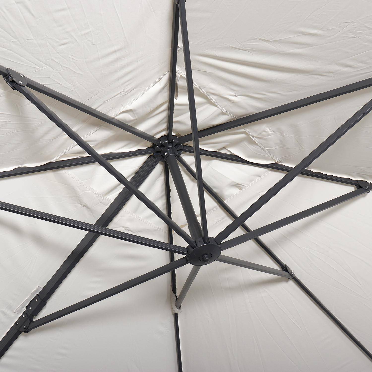 Ecru rechthoekige parasol 3x4m + verzwaarde tegels 50x50cm Photo6