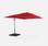 Parasol déporté rouge 3x4m + dalles  | sweeek