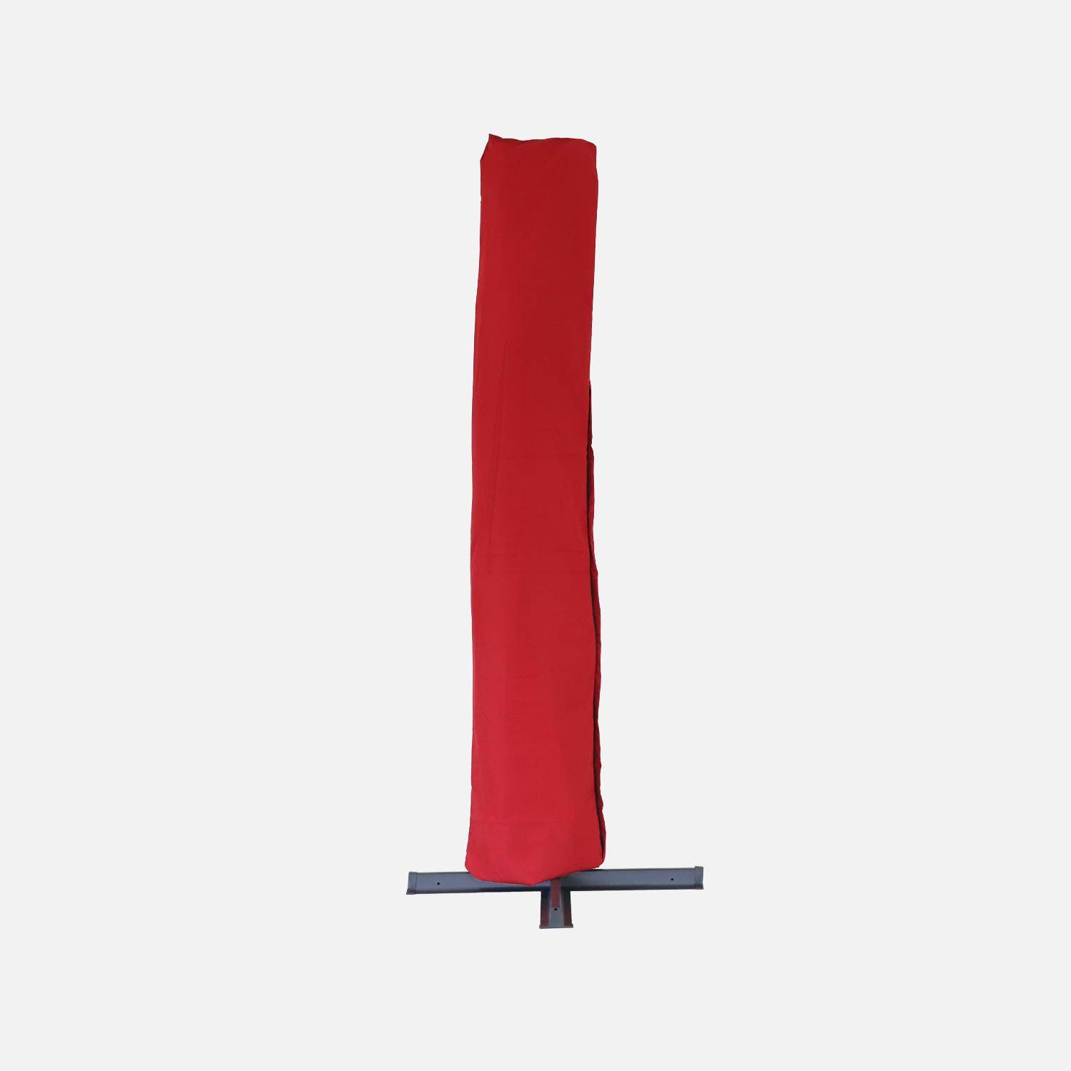 Rechteckiger roter Ampel-Sonnenschirm 3x4 m + befüllbare Platten 50x50cm Photo9