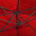 Chapéu de sol vermelho retangular 3x4m + lajes ponderadas 50x50cm Photo4