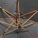 Parasol déporté rectangulaire gris 3x4m, mât effet bois + Dalles à lester 50x50cm Photo6