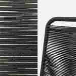 Table intérieur/extérieur 8 places en teck recyclé, Jayapura, 220x100x76cm + 8 chaises en corde BRASILIA noir , empilables Photo6