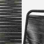 MARINGA tuintafel hout en metaal150cm + 4 zwarte touw tuinstoelen BRASILIA, stapelbaar Photo7