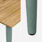 Table de jardin MARINGA bois et métal savane 150cm + 4 chaises de jardin en corde beige BRASILIA, empilables Photo6