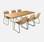 Table de jardin ivoire  + 6 chaises corde beige   | sweeek