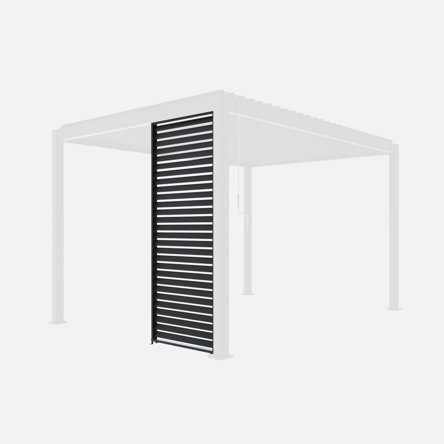 Claustra pour pergola bioclimatique Triomphe, persienne verticale, aluminium, anthracite, 100cm ,sweeek,Photo3