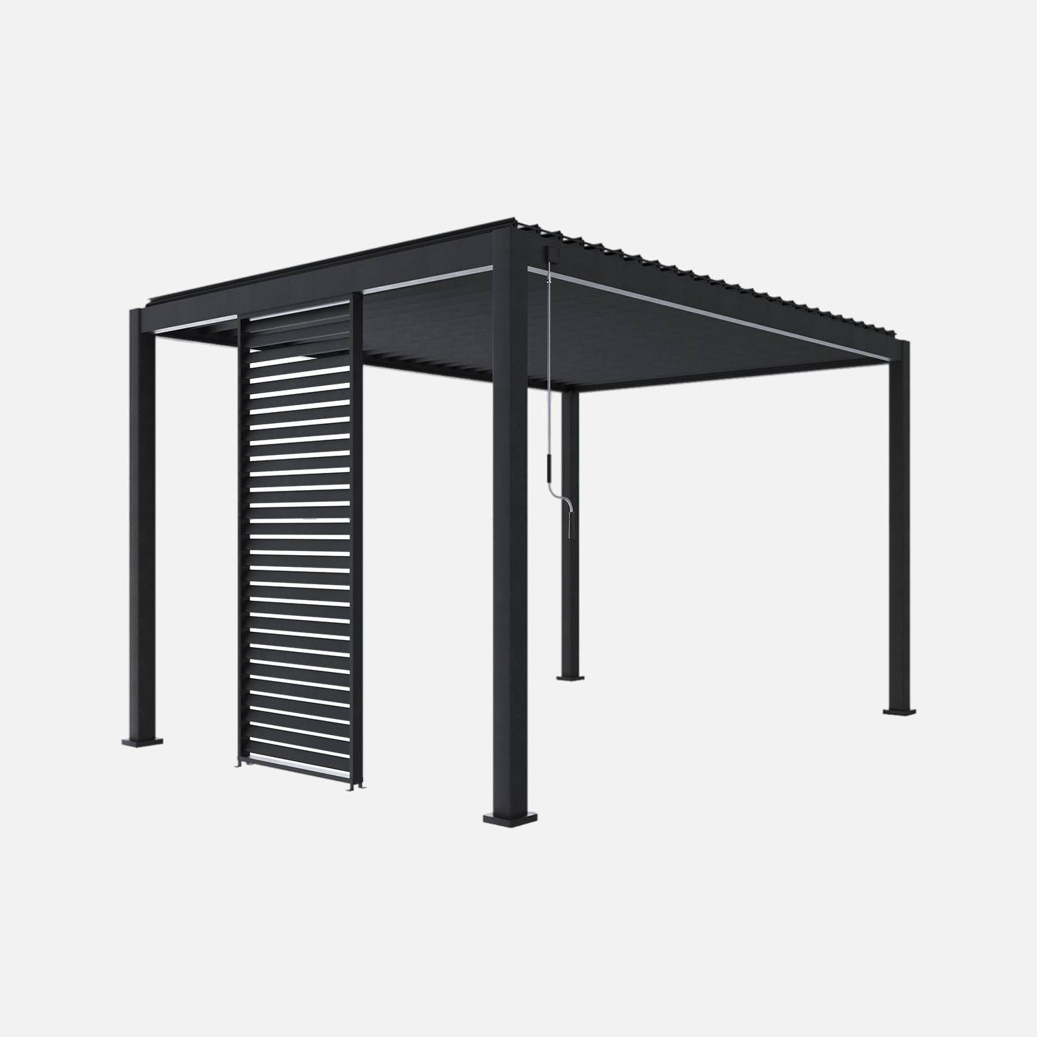 100cm Aluminium anthracite side panel for triomphe louvered pergola (3x4 and 3x3v2),sweeek,Photo4