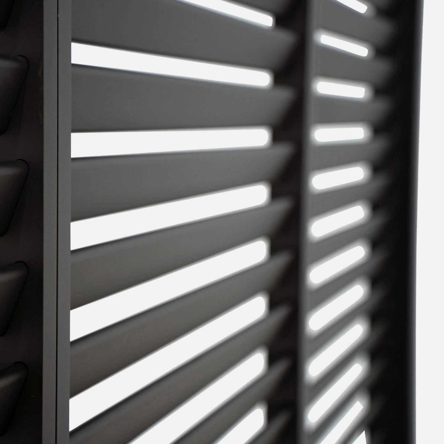 Persienne 100cm pour pergola bioclimatique Triomphe, panneau brise vue, côté 3m, aluminium, anthracite Photo5