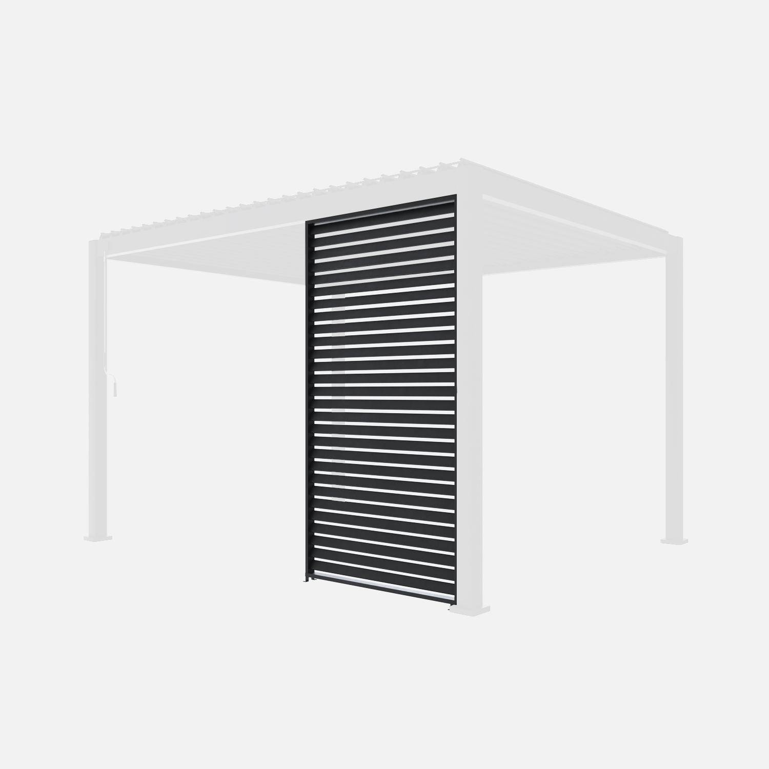 Lamellenwand 130 cm für bioklimatische Pergola Triomphe, für die 4m Seite, Aluminium, anthrazit Photo1